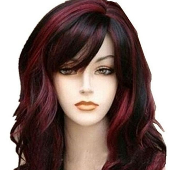 AneShe, Average Size, Red & Black Wig - Picture 4 of 5